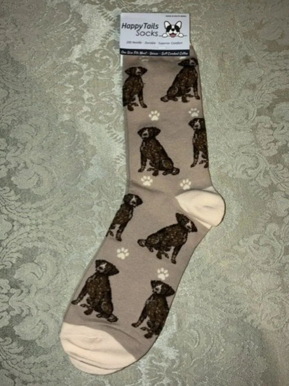 NWT Happy Tails Cotton Blend German Shorthaired Pointer Socks-One Size Fits Most